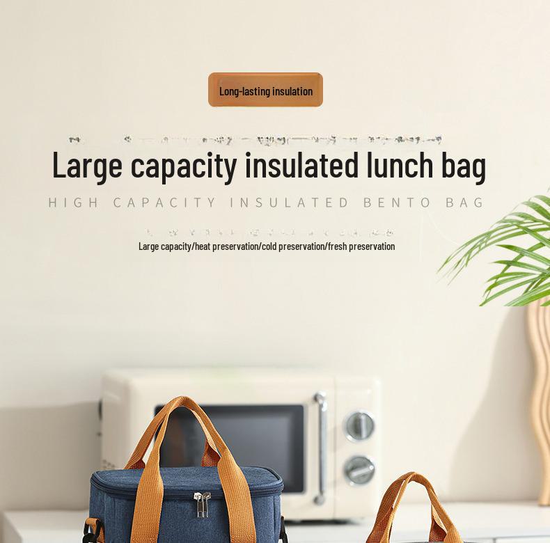 Dual-Layer Insulated Lunch Bag: Thickened Design for Office or Student Use