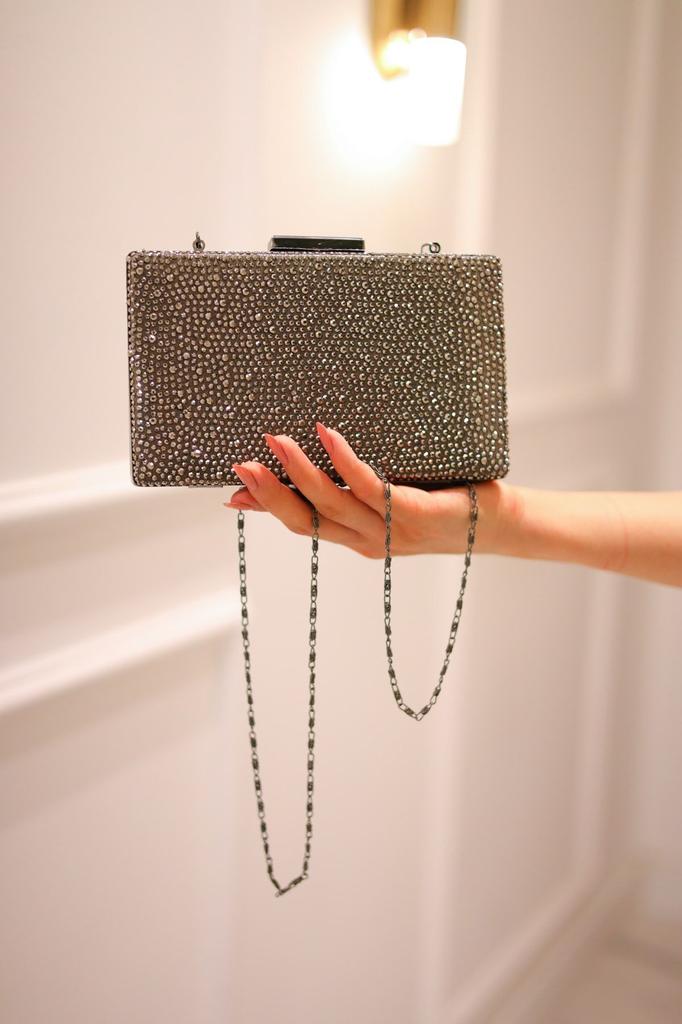 Women's Stylish and Useful Evening Dress Bag Square Case Saworoski Stone Evening Dress Bag 222