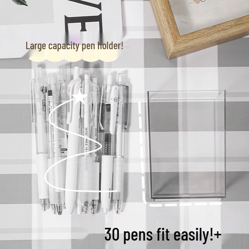 Transparent Acrylic Pen Holder - Children's Multifunctional Desktop Stationery Organizer, Simple Ins Muji Style