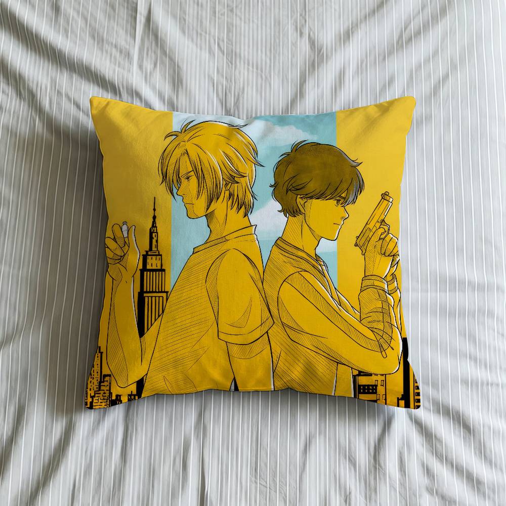 Bbanana Fish Anime Cushion Cover Inches Farmhouse Decor Home Throw Pillow Covers For Couch Decorations