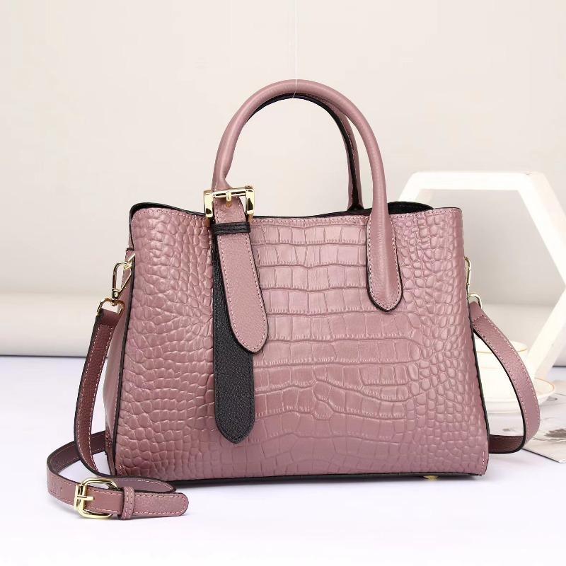 Genuine Leather Handbag Large Capacity Stylish Atmosphere Crossbody Commuter Bag for Middle-aged Women