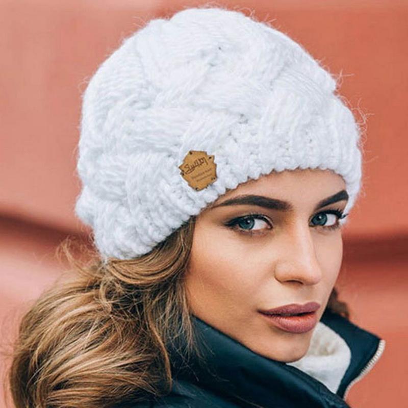 Hat Soft Autumn Winter Fashion Knitted Beanies For Women Girls Thermal Windproof Hat Crochet Skullies Wool Hat Skiing Beanie Street Caps