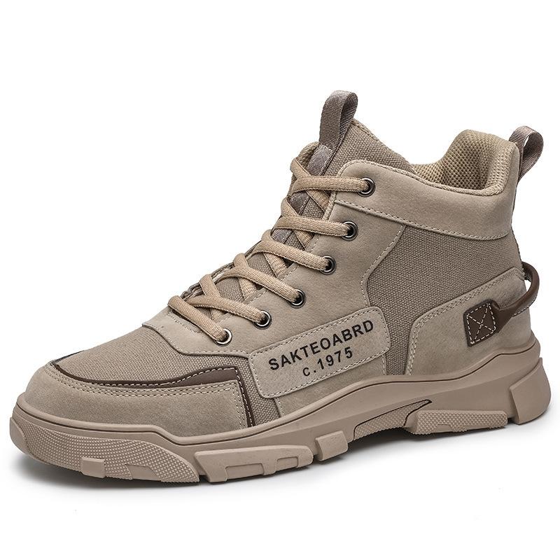 Men's Shoes New Martin Boots Men's Retro British Style Canvas Medium Help Tooling Boots Men's Casual Short Boots