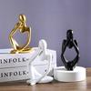 Sand Color The Thinker Abstract Statues Sculptures Yoga Figurine Nordic Living Room Home Decor Decoration Home Desk Ornaments