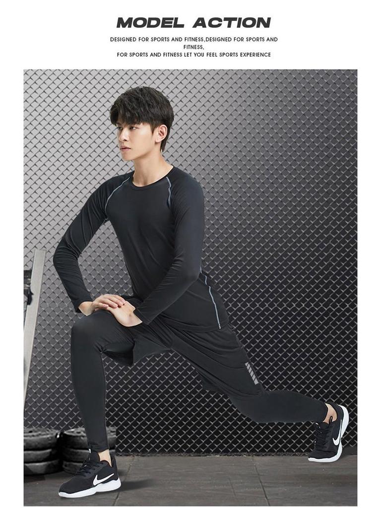 Men's Winter Thermal Quick-Dry Running Suit - Velvet Lined, High Elastic Fitness Tights