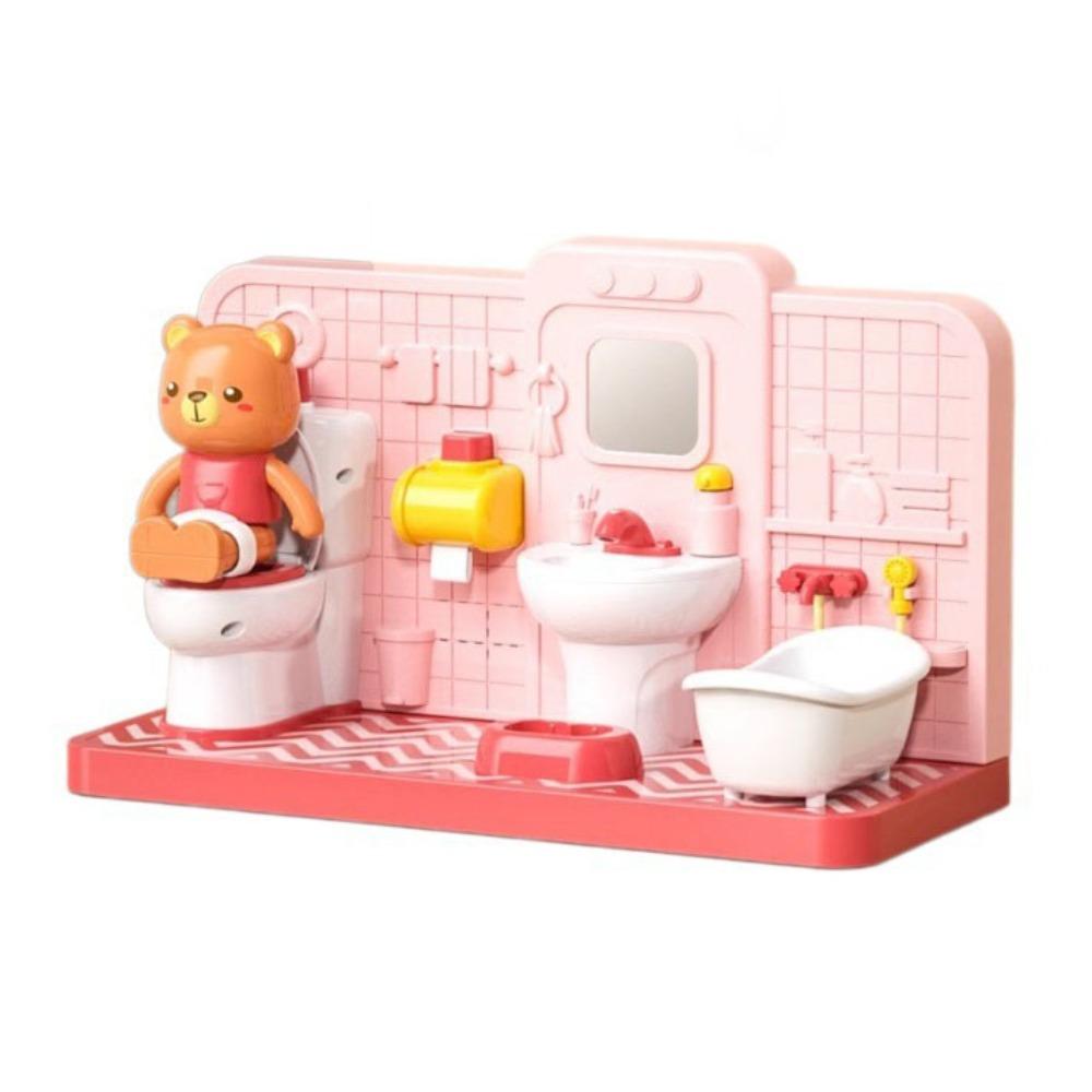 Enlightenment Toy Funny Electronic Toilet Toy Restroom Puzzle Toy  Doll House Accessories
