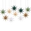 5 Pcs 9-Pointed Star Paper Lantern 12 Inch 3D Christmas Paper Star Ceiling Hanging Ornament for Wedding Xmas Party Home Decoration