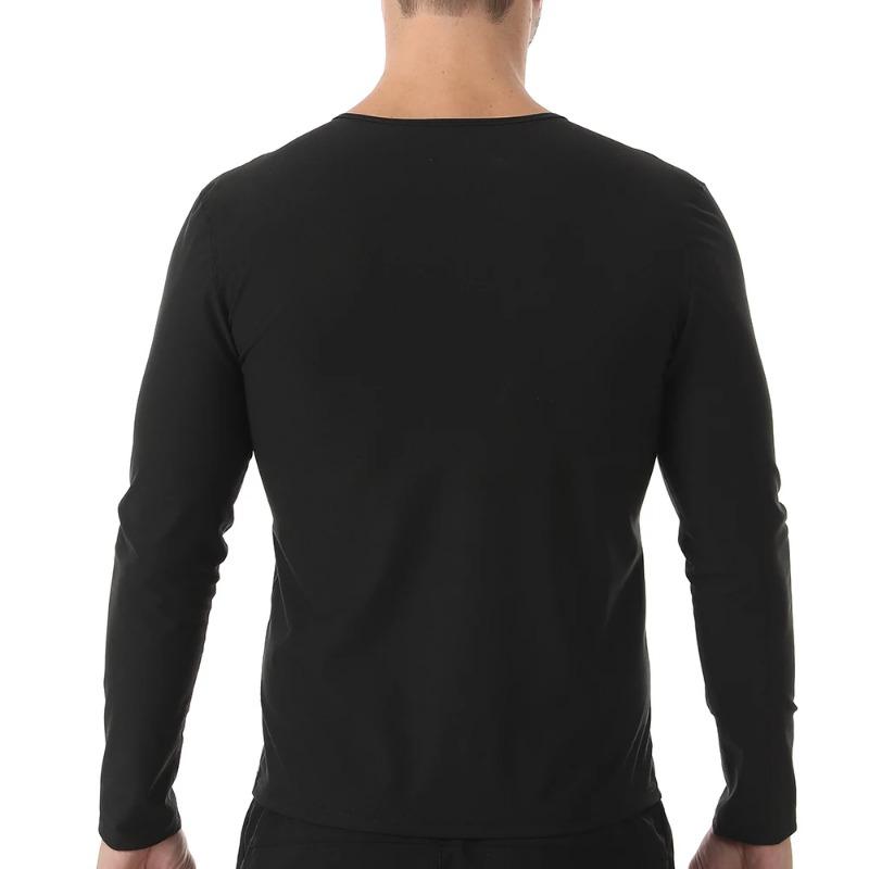 Рубашка для сауны для мужчин, костюм для пота, компрессионный топ с длинным рукавом, рубашки для похудения и коррекции фигуры для тренировок, спорта