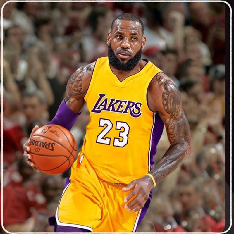 Баскетбольный комплект формы Los Angeles Lakers Леброн Джеймс из полиэстера для мужчин и любителей спорта