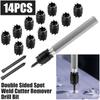 13pcs Double-Sided Spot Weld Cutter Set, 3/8" Diameter Rotary Cutter, Sheet Metal Hole Cutter, Punch Remover Panel Separator