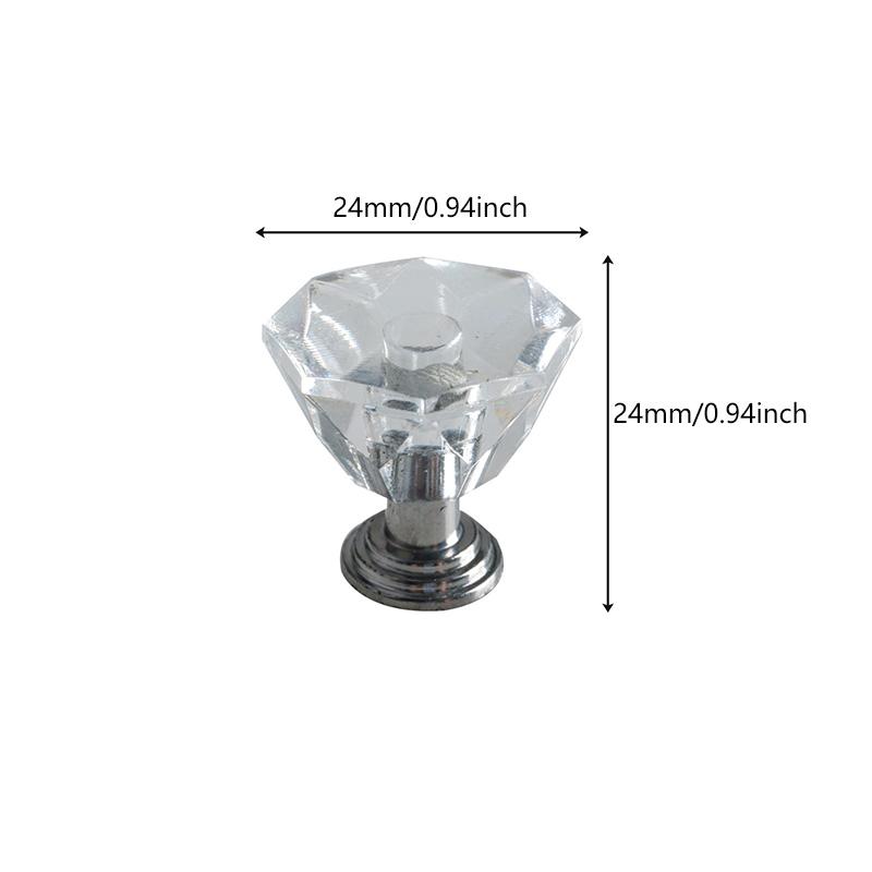 1 шт. Ручки для кухонного шкафа, ручка для шкафа, ручка для двери, акриловые ручки для ящиков с одним отверстием, серебристые