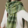 New Contrasting Color Scarf Women's Winter Warm and Cold-proof Thickened Shawl Dual-purpose Fluffy Versatile Scarf