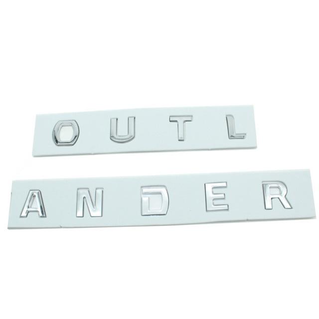 Fit For Outlander Original ABS Chrome Car 3D Letters Hood Emblem Logo Badge Car Stickers Styling Car Decal Accessories
