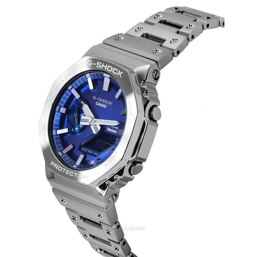 Casio G-Shock аналоговые цифровые полностью металлические смартфон Link синий циферблат солнечные GM-B2100AD-2A 200M мужские часы