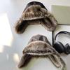 1Pc Men Women'S Pilot Aviator Bomber Trapper Hat Faux Fur Leather Snow Cap With Ear Flaps Pilot Winter Bomber Hat Ushanka Hat
