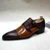 Men's Handmade Brown Monk Shoes Double Buckle Genuine Cow Leather Luxury Wedding Business Formal Basic Men's Footwear