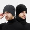 Wool Hat Men's Autumn Winter Outdoor Riding Hat Neck Set Velvet Thick Warm Knitted Hat