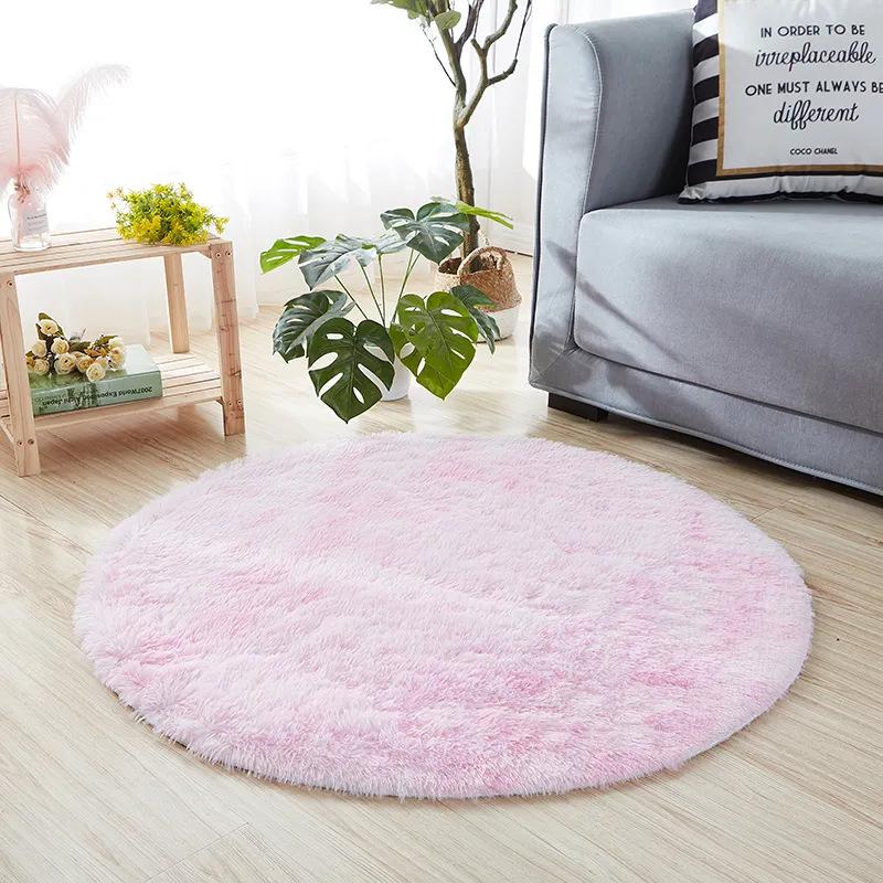 Plush Round Carpet Fluffy Soft Shaggy Rug For Bedroom Chair Mat Bathroom Mat Cute Girl Room Beside Mat 23 Colors Home Decoration