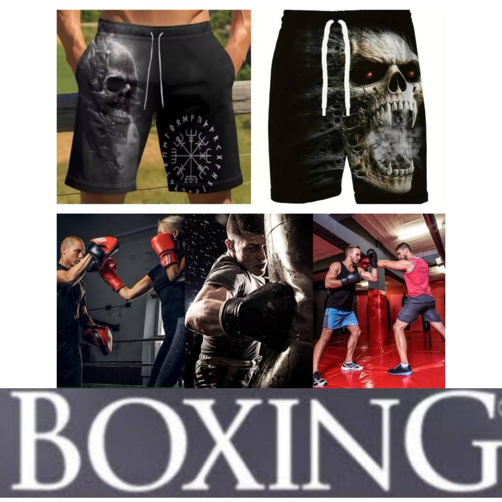 Skull Ghost Skeleton Demon Devil Horror Boxing Shorts Pants 3D Print Training Unisex Men Women Quick Dry Fitness Gym Sport Workout Casual Streetwear