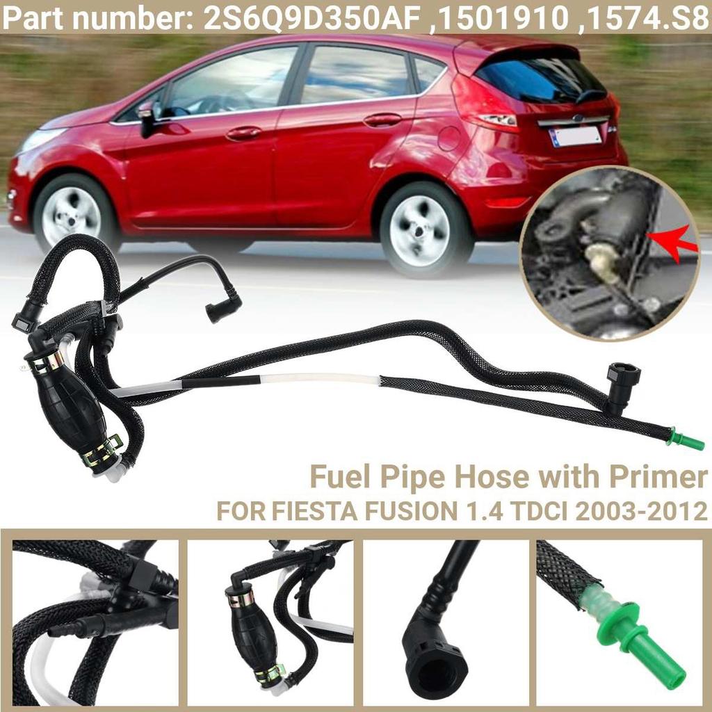 Fuel Pipe Oil Return Tube Fuel Pipe Hose with Primer for Ford Fiesta Fusion 1.4 Tdci 03-12 2S6Q9D350AF 1501910 1574.S8