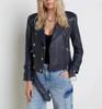 Stylish Lambskin Navy Blue Motorcycle Women's Jacket Biker Real Leather Fashion Style