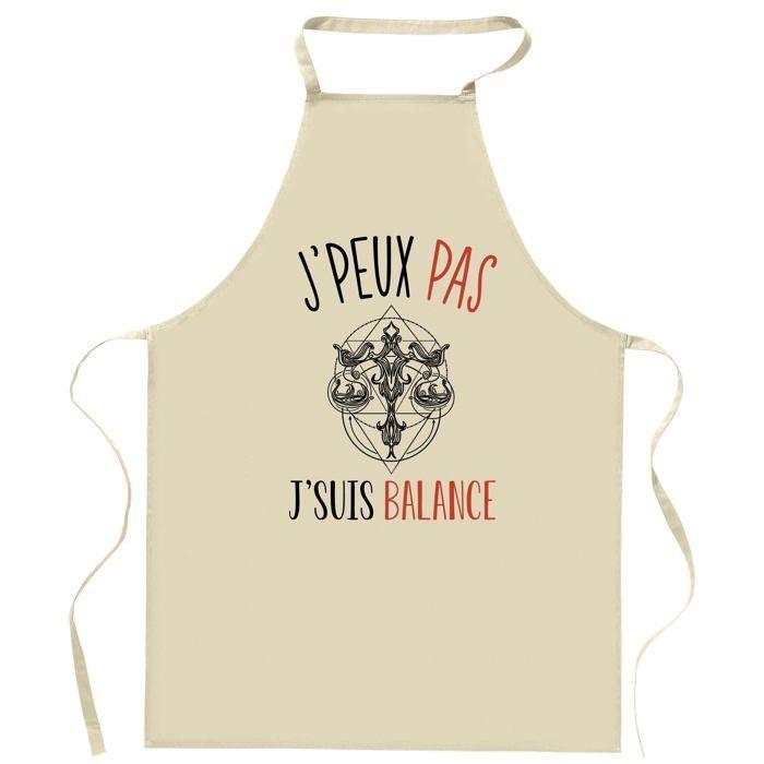 Tablier de cuisine - Planetee - Signe Balance - Coton épais - Impression France
