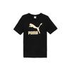 PUMA T Shirts Men's Black Crew Neck Moderate Straight Fit (Unisex) T-Shirts 625824 01