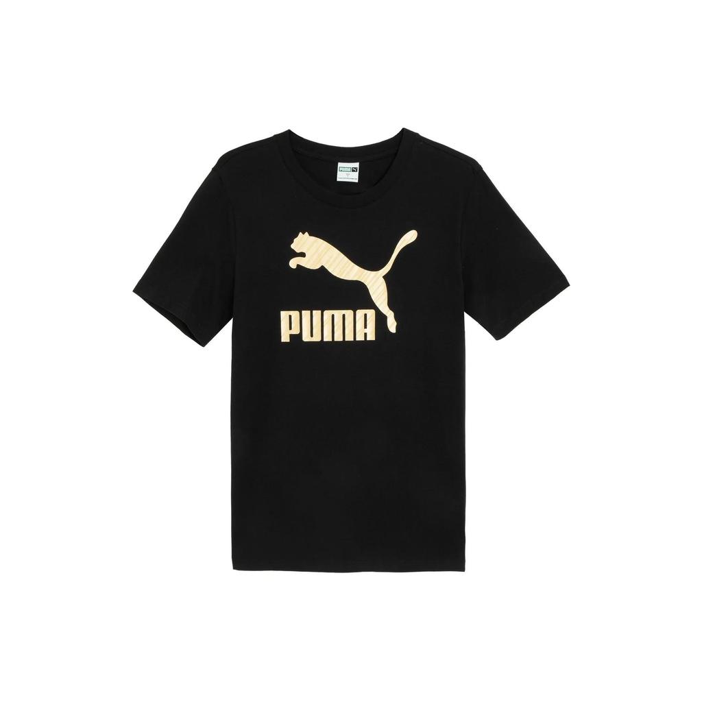 PUMA T Shirts Men's Black Crew Neck Moderate Straight Fit (Unisex) T-Shirts 625824 01