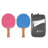 Table Tennis Paddles Set Rubber 7 Ply Wood Portable Table Tennis Rackets with Storage Case for Indoor Outdoor Game