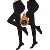 2PCS Women Nude Legs Fleece Warm Stretchy Fleece Lined Tights Resistant Stockings Beige Leggings High Waist Waterproof(L-XL)