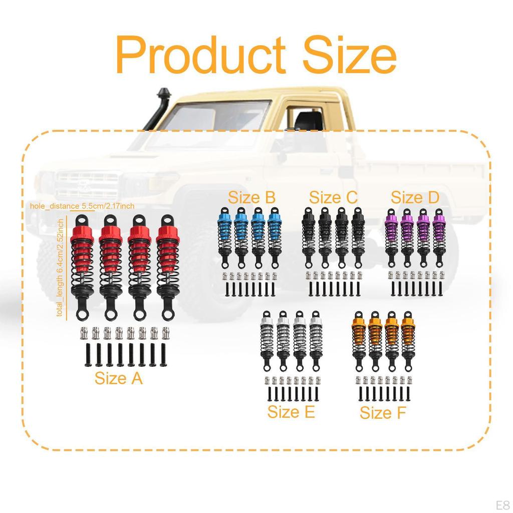 4 Штуки Гидравлические Амортизаторы для Радиоуправляемой Машины Комплект Амортизаторов Амортизаторы Масштаб 1/12 1/16 MN98