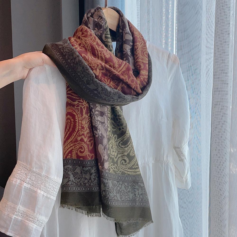 Богемный шарф для женщин, мягкий осенне-зимний теплый платок для путешествий