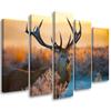 Five Piece Picture Canvas Print Deer Animals