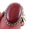 Natural Red Jasper Gemstone Handmade 925 Sterling Silver Two Tone Ring S.8 Y4P53