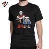 Футболка Undertale Мужская Санс и Папирус Игровая Футболка С Коротким Рукавом Футболка с Черепом Подарок на Хэллоуин Премиум Хлопок Топы Вечеринка Футболка