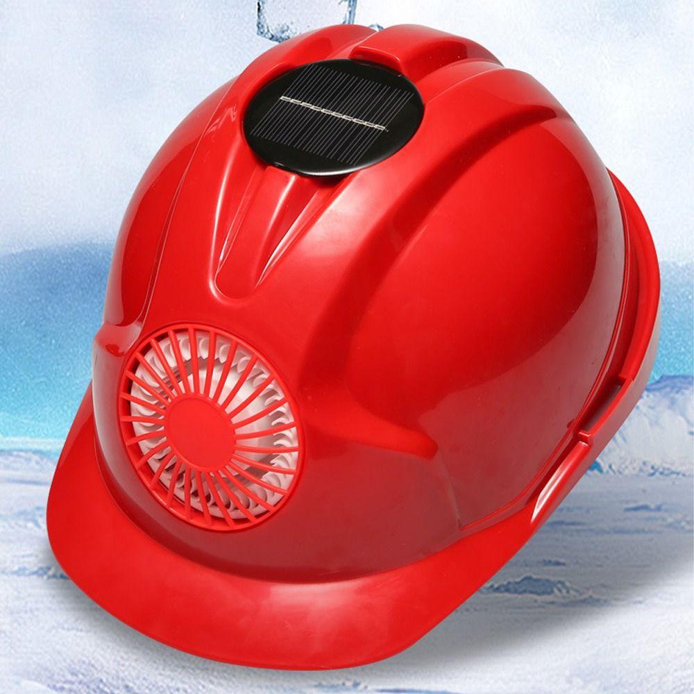 Adjustable Solar Power Fan Helmet Ventilation Sunscreen Protective Cap ABS Plastic with Cooling Fan Safety Helmet