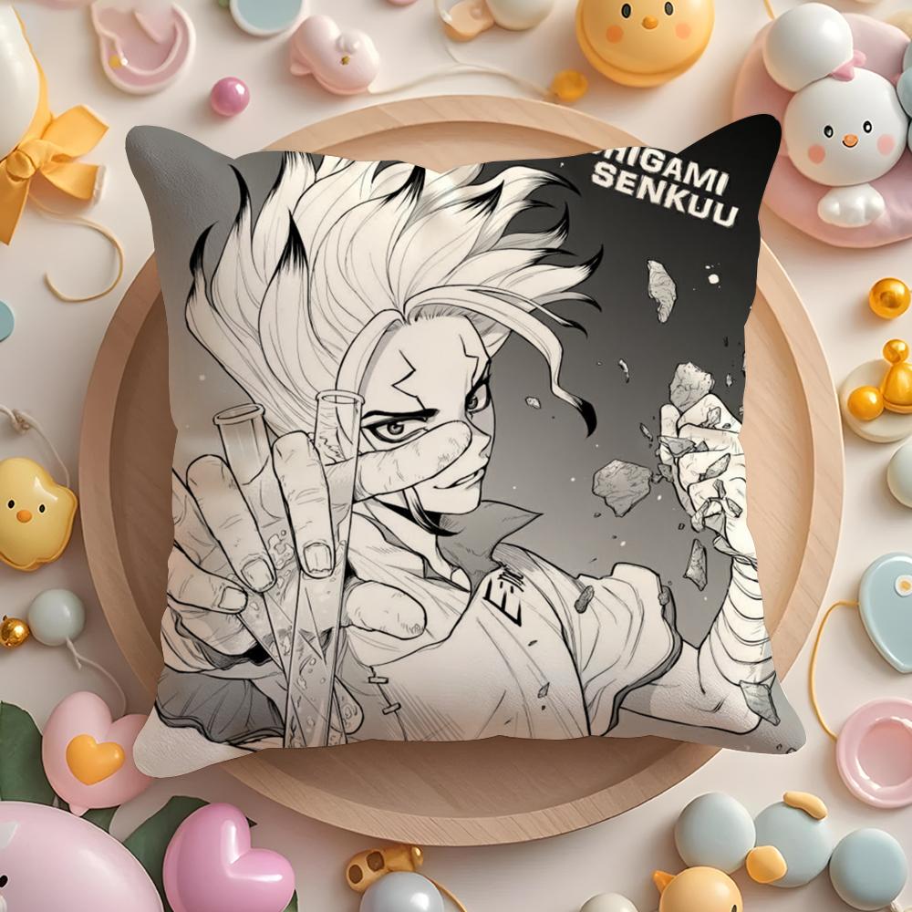 DDrstone Anime Cushion Cover Plush Fabric Soft DoubleSided Printed Sofa Warm Winter Home Gift Pillow Cover
