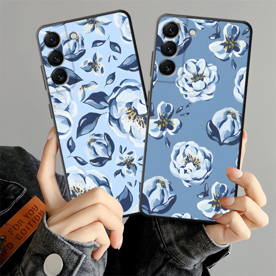 Чехол для Samsung Galaxy A57 A15 A23 A73 A51 A37 A25 A16 A55 A06 A52 A36 A53 A17 A05 Чехол для телефона A13 A70 A12 A41 A50 Мультяшный Синий