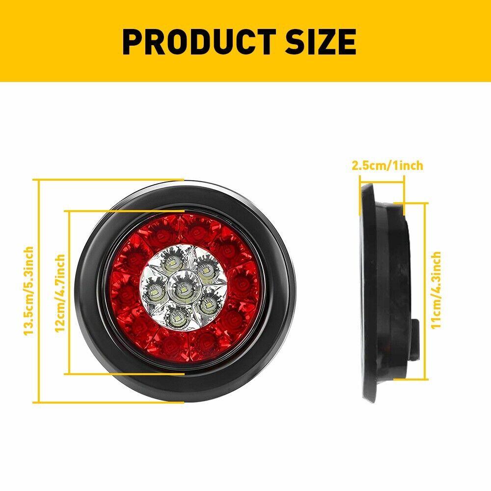 4PCS 4" Round Brake Lights 12V 24V Truck Lights LED Warning Rear Taillight Trailer Side Marker Lamp Car Tail Light Parts
