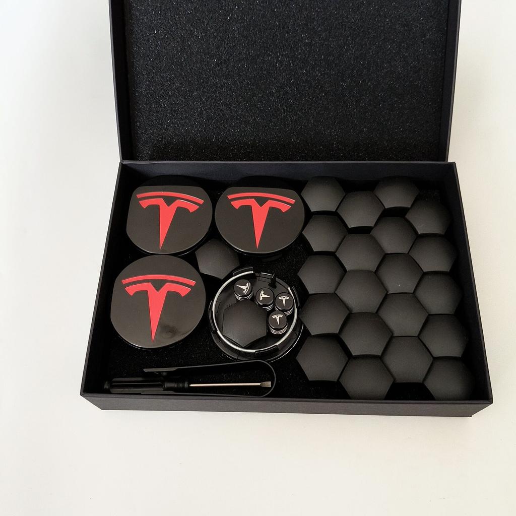 AABLV1 30PCS 26PCS 4PCS for  Tesla Model 3 Y  S/X Model Y Juniper Car Wheel Center Hub Decorative Caps Badge Lug Nut Protective Cover