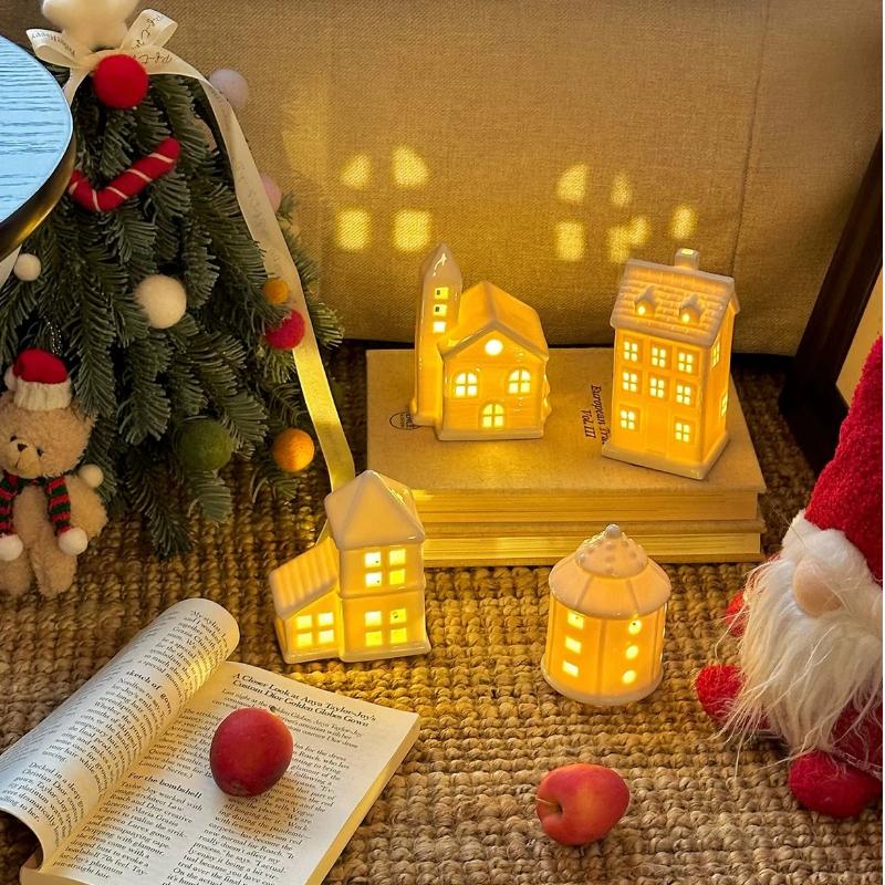 Ceramic House Candle Holder, Nordic Creative Candlestick for Home, Dinner & Wedding Table Decor