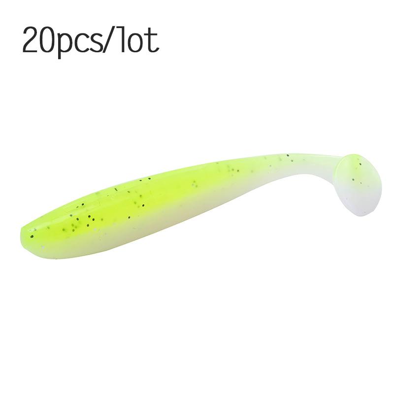 Worms Soft Fishing Lures Multi Colors 20pcs/lot Silicone Rubber Baits Tackles