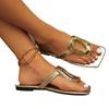 Golden Fashion Metal Footwear Women Slippers Summer Beach Female Slides Slippers Luxury Ladies Flats Sandals Shoes