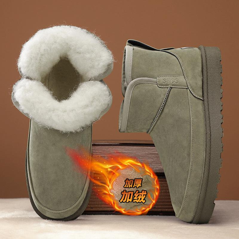 Мужские зимние теплые ботинки для снега, нескользящая хлопковая обувь, бархатные теплые ботинки, хлопковая мужская обувь, высокие зимние ботинки для отдыха на природе