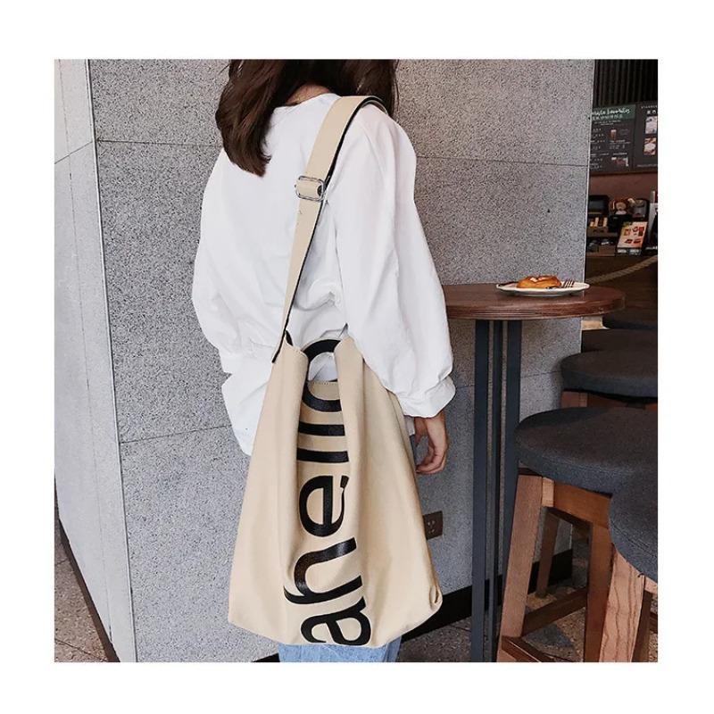 Большая сумка женская, новинка 2018 года, холщовая женская модная портативная сумка-тоут с буквами, широкополосная сумка большой вместительности