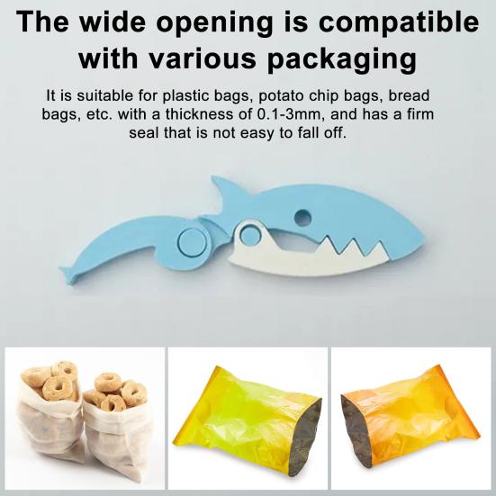 Зажим Shark Seal Clamp Портативный зажим для пакетов Уплотнитель влагостойкий кухонный инструмент для хранения закусок Косметика Путешествия