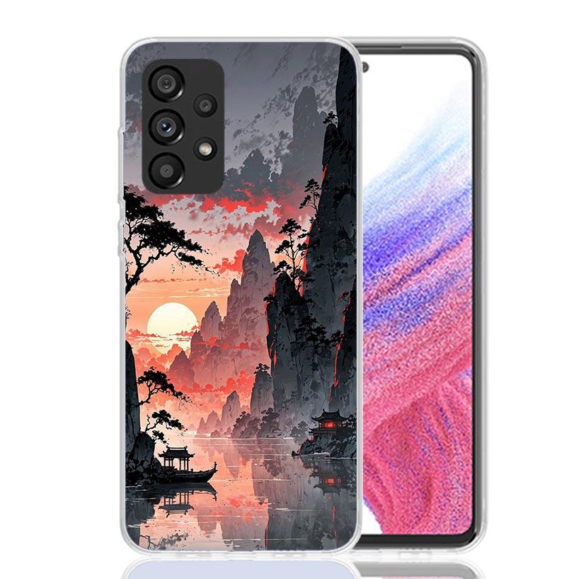Чехол для телефона в китайском стиле, арт, тушь, для Samsung Galaxy A52 A32 A22 A12 A02S A50S A30S A51 A31 AA71 Note 20 Ultra 10 S10 Pl