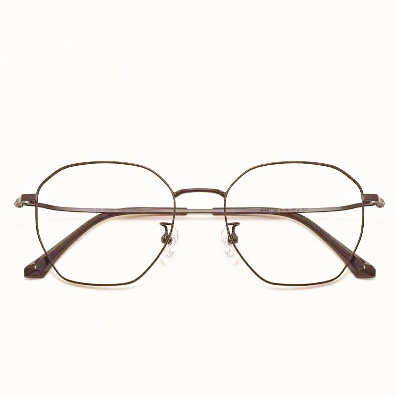 Сверхлегкая титановая оправа. Художественная оправа для очков в стиле ретро. Может быть оснащена полигональной оптической оправой для очков с защитой от синего света по рецепту.