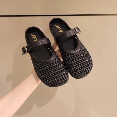 Летняя новая верхняя одежда модная сумка голова сандалии женские легкие и универсальные с юбкой сетчатое плетение полые прохладные тапочки прилив