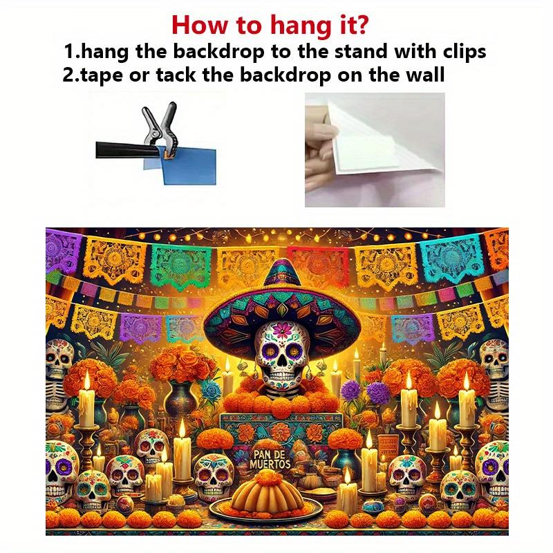 1 piece of 2D background banner, the altar decoration for Halloween is exquisite and detailed.zyc